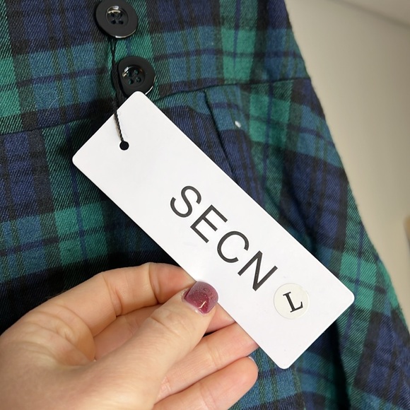 Amazon Green Plaid Skirt for Womens High Waist Aline Pleated Midi Skirt- L - Picture 4 of 9